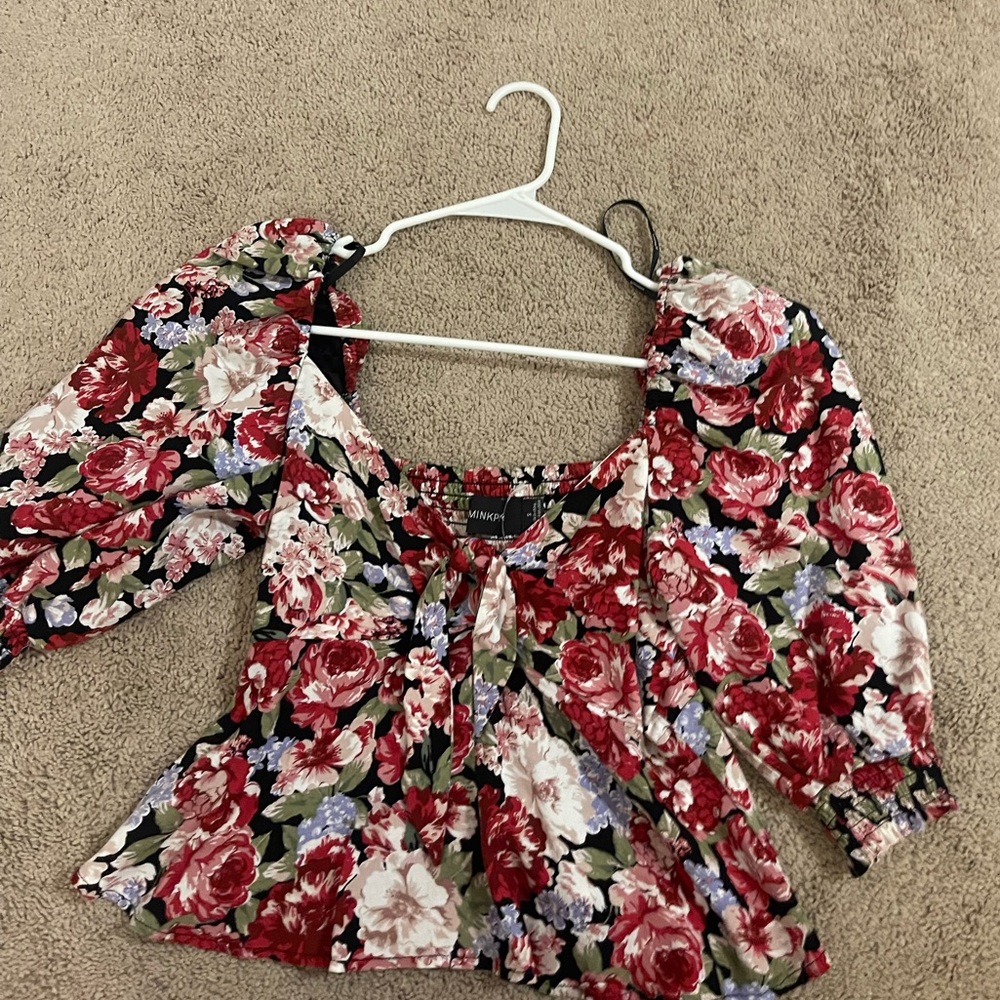 Mink pink floral top